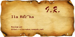 Ila Réka névjegykártya